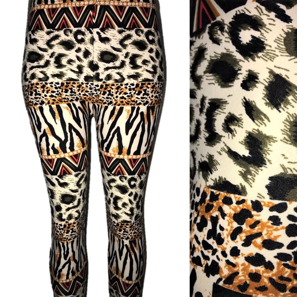 Super Soft Leggings Wild Mixed Animal Print Design